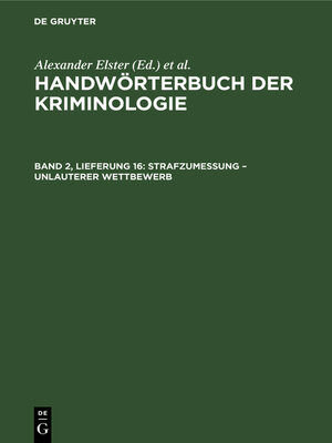 cover image of Strafzumessung – Unlauterer Wettbewerb